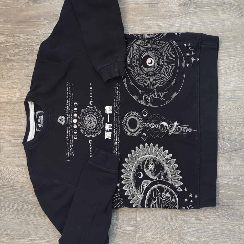 Celestial Sun And Moon Zodiac Black Sweatshirt